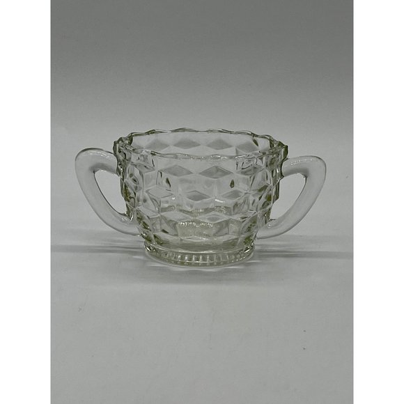 Vintage Jeanette "Cube" Clear Open Sugar - Picture 1 of 3